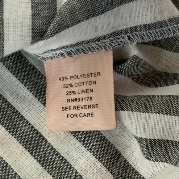 Philosophy Embroidered Linen Blend Boho Peasant Stripe Dress Size Large - Picture 7 of 8